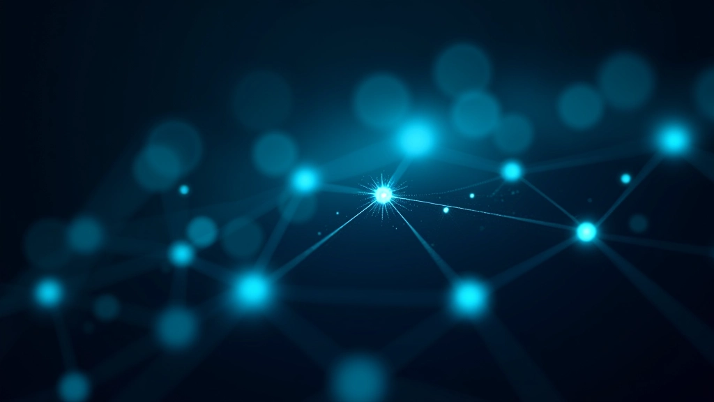 Abstrakte Darstellung von Finanznetzen und Verbindungen, blaugrüne leuchtende Knotenpunkte auf dunklem Hintergrund, digitale Netzwerk-Visualisierung