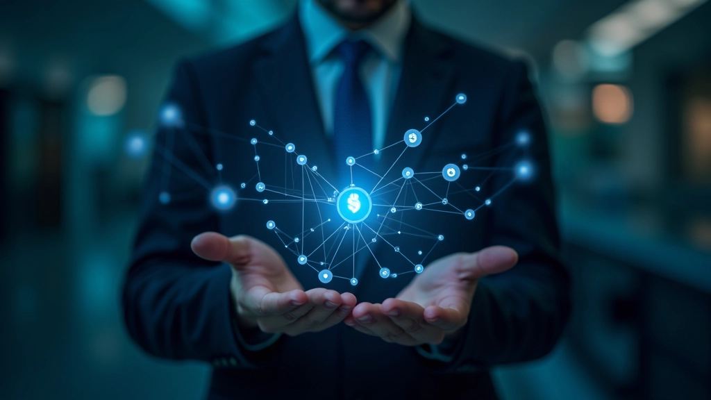 Netzwerk von Verbindungen mit Knotenpunkten und Linien, symbolische Darstellung von Finanzbeziehungen